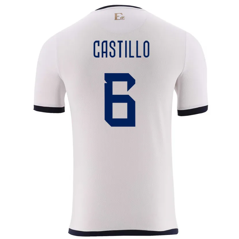 Danxen Criança Camisola Equador Byron Castillo #6 Branco Alternativa 24-26 Camisa