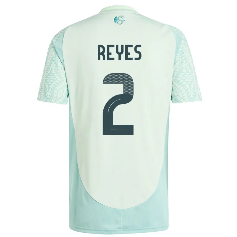 Danxen Criança Camisola México Luis Reyes #2 Linho Verde Alternativa 24-26 Camisa