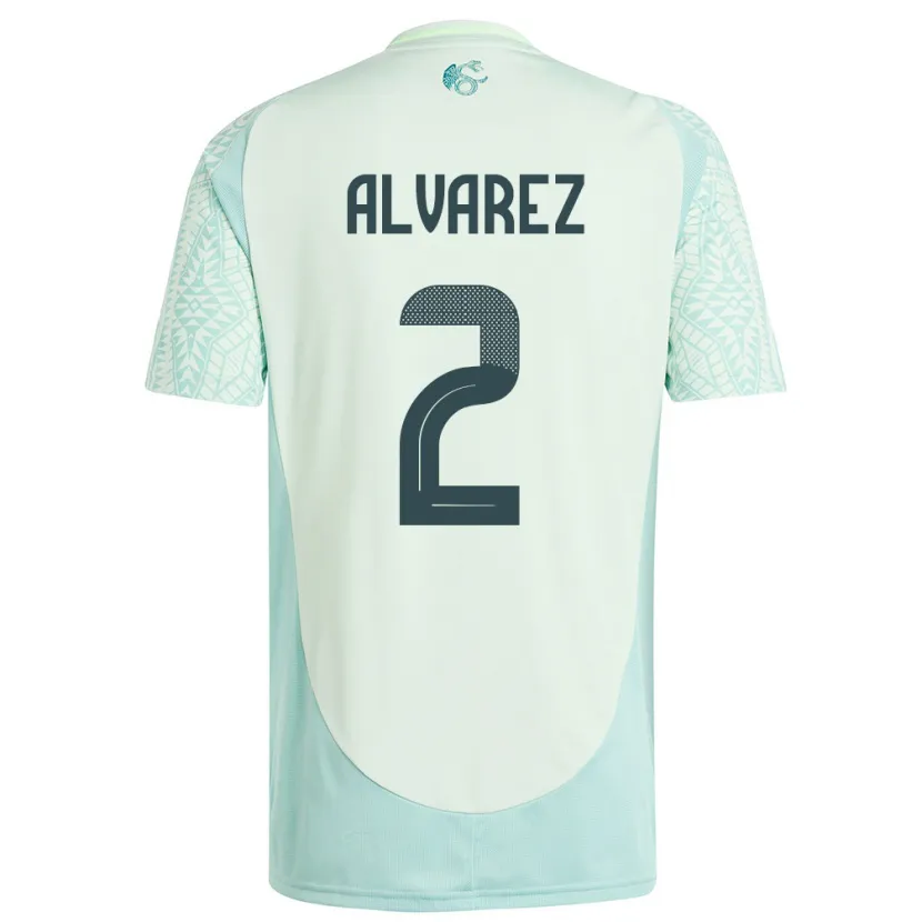 Danxen Criança Camisola México Kevin Alvarez #2 Linho Verde Alternativa 24-26 Camisa