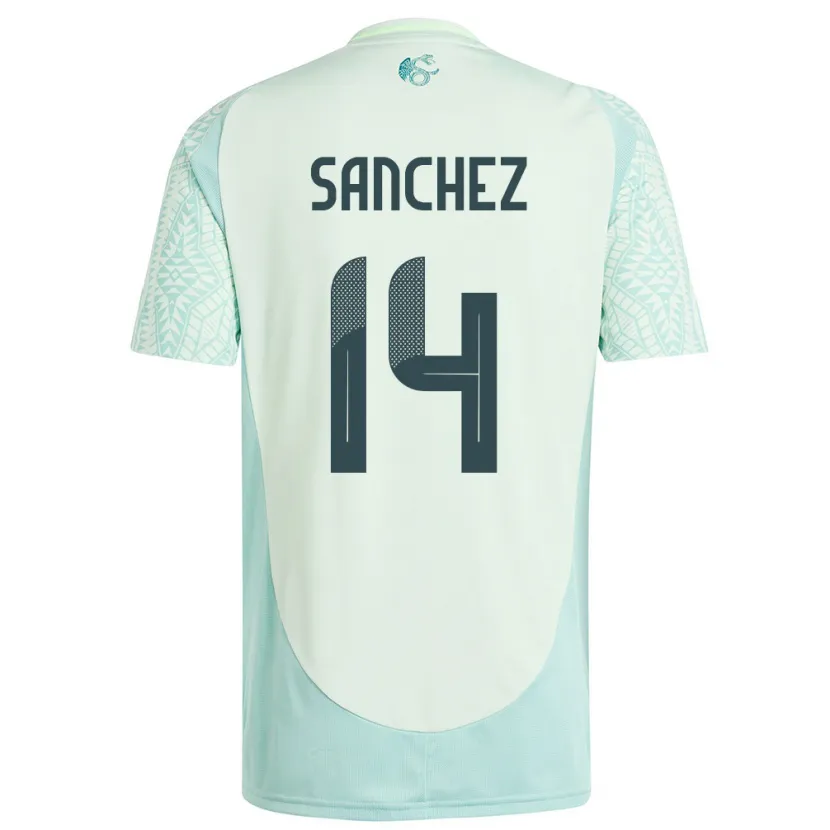 Danxen Criança Camisola México Erick Sanchez #14 Linho Verde Alternativa 24-26 Camisa