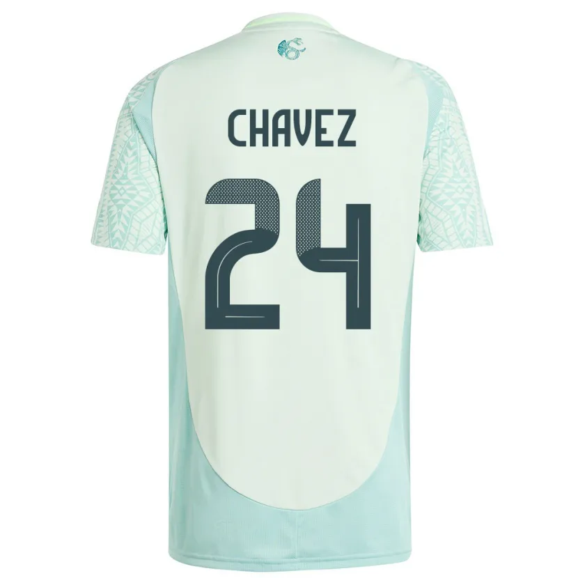 Danxen Criança Camisola México Luis Chavez #24 Linho Verde Alternativa 24-26 Camisa