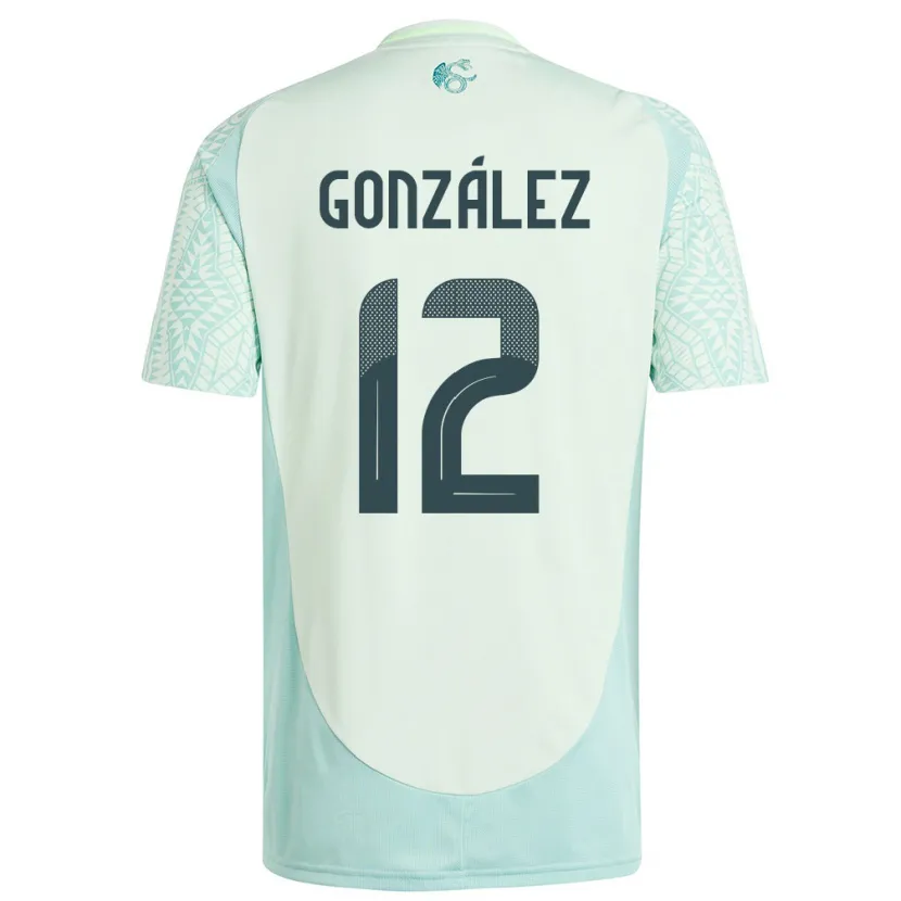 Danxen Criança Camisola México Itzel Gonzalez #12 Linho Verde Alternativa 24-26 Camisa