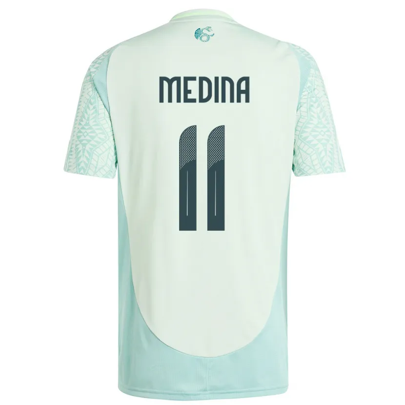 Danxen Criança Camisola México Diego Medina #11 Linho Verde Alternativa 24-26 Camisa