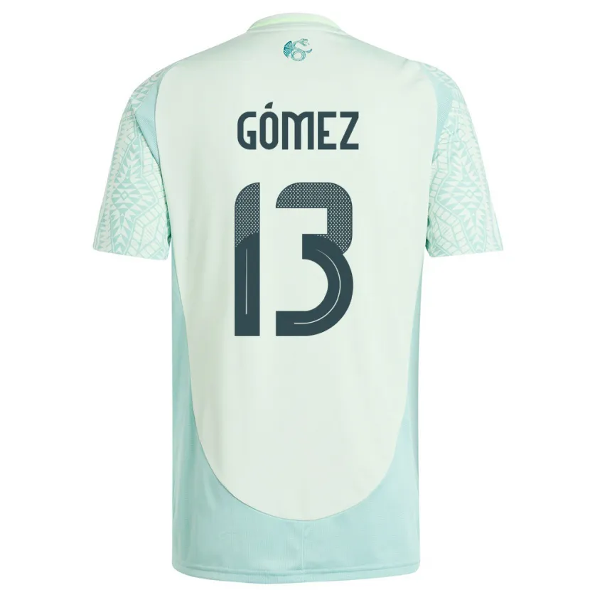 Danxen Criança Camisola México Diego Gomez #13 Linho Verde Alternativa 24-26 Camisa