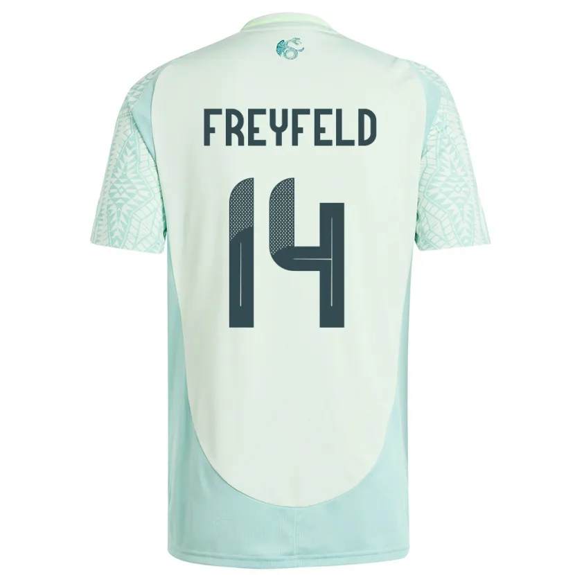 Danxen Criança Camisola México Emiliano Freyfeld #14 Linho Verde Alternativa 24-26 Camisa