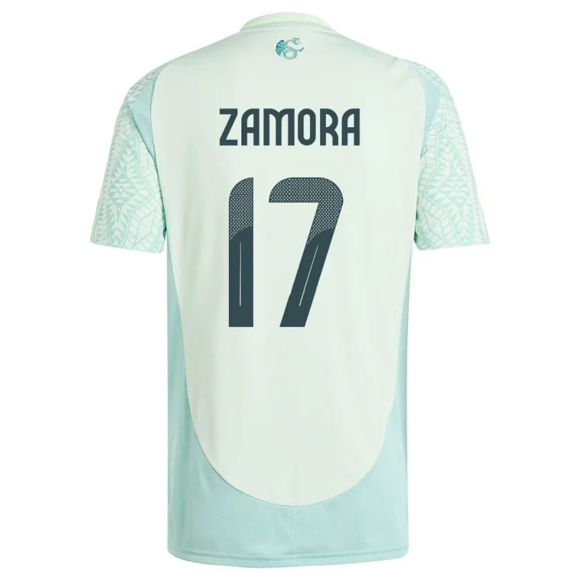 Danxen Criança Camisola México Saul Zamora #17 Linho Verde Alternativa 24-26 Camisa