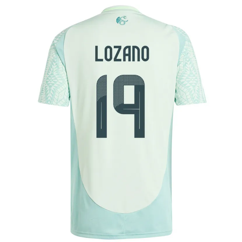 Danxen Criança Camisola México Esteban Lozano #19 Linho Verde Alternativa 24-26 Camisa