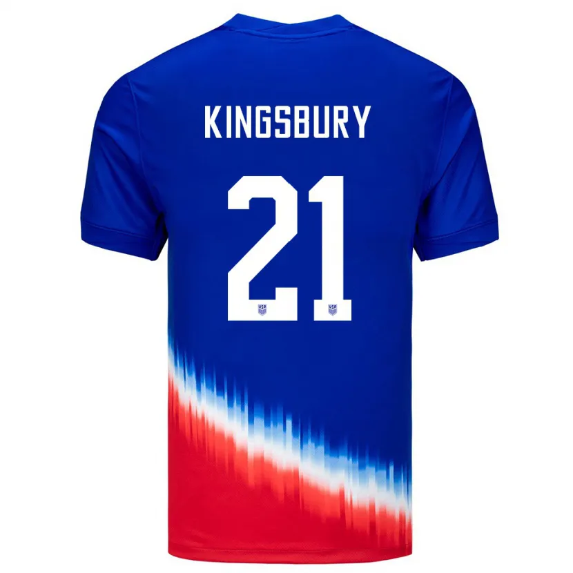 Danxen Criança Camisola Estados Unidos Aubrey Kingsbury #21 Azul Alternativa 24-26 Camisa