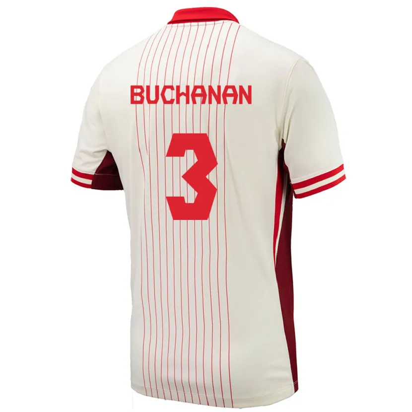 Danxen Criança Camisola Canadá Kadeisha Buchanan #3 Branco Alternativa 24-26 Camisa