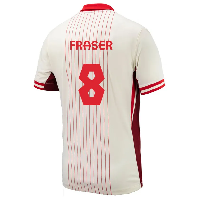 Danxen Criança Camisola Canadá Liam Fraser #8 Branco Alternativa 24-26 Camisa