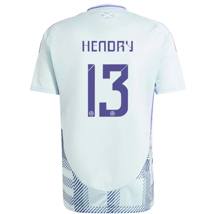 Danxen Criança Camisola Escócia Jack Hendry #13 Azul Menta Claro Alternativa 24-26 Camisa