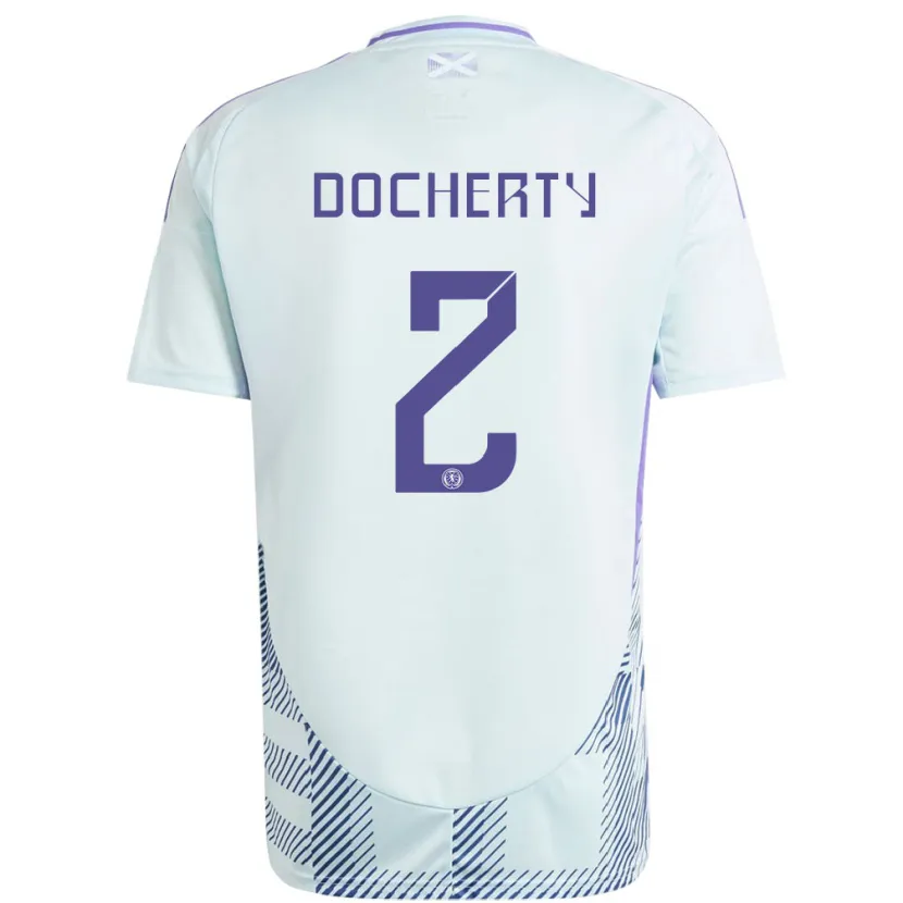 Danxen Criança Camisola Escócia Nicola Docherty #2 Azul Menta Claro Alternativa 24-26 Camisa
