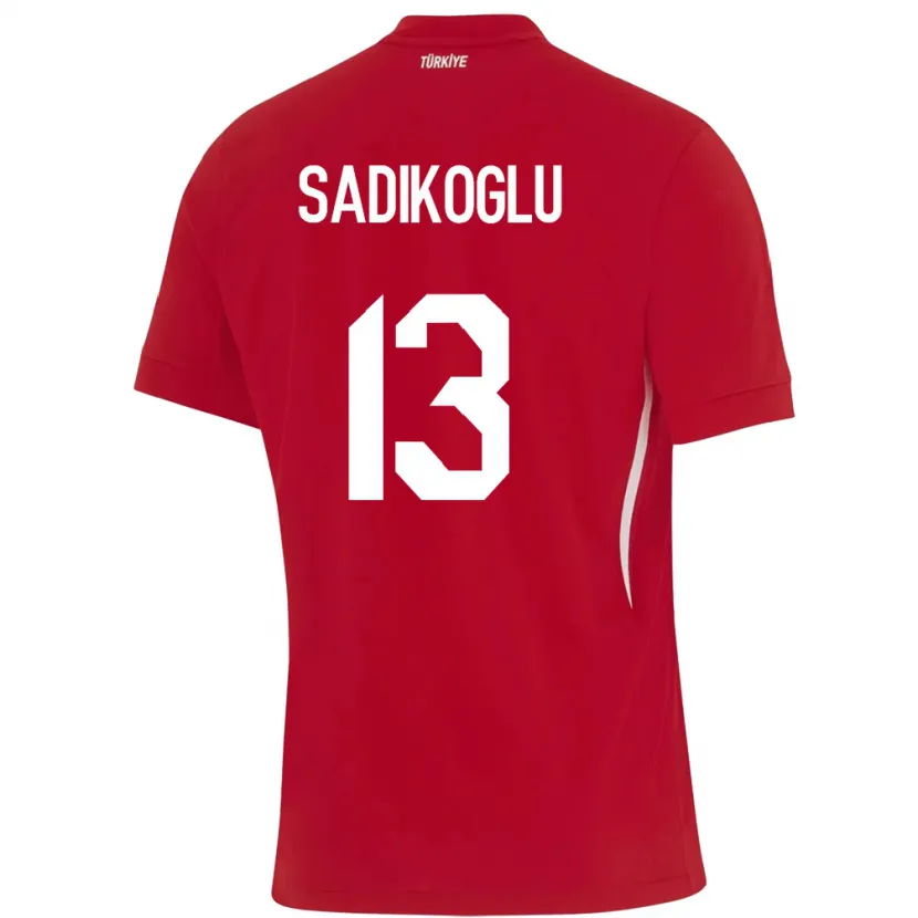 Danxen Criança Camisola Turquia Birgül Sadıkoğlu #13 Vermelho Alternativa 24-26 Camisa