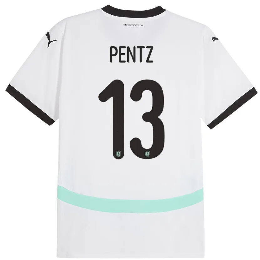 Danxen Criança Camisola Áustria Patrick Pentz #13 Branco Alternativa 24-26 Camisa