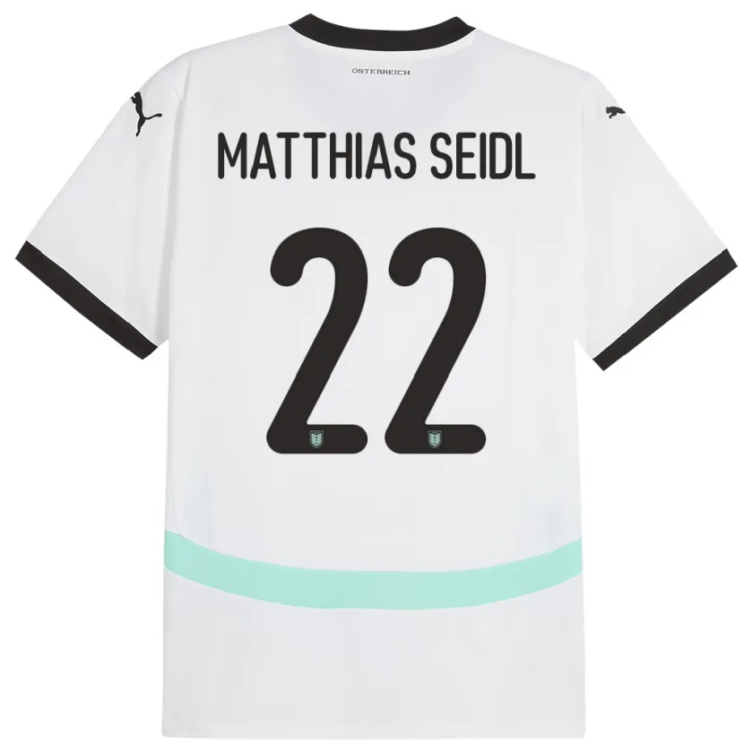 Danxen Criança Camisola Áustria Matthias Seidl #22 Branco Alternativa 24-26 Camisa