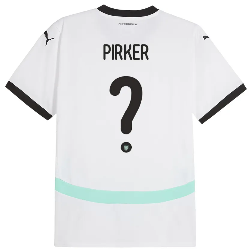 Danxen Criança Camisola Áustria Sebastian Pirker #0 Branco Alternativa 24-26 Camisa