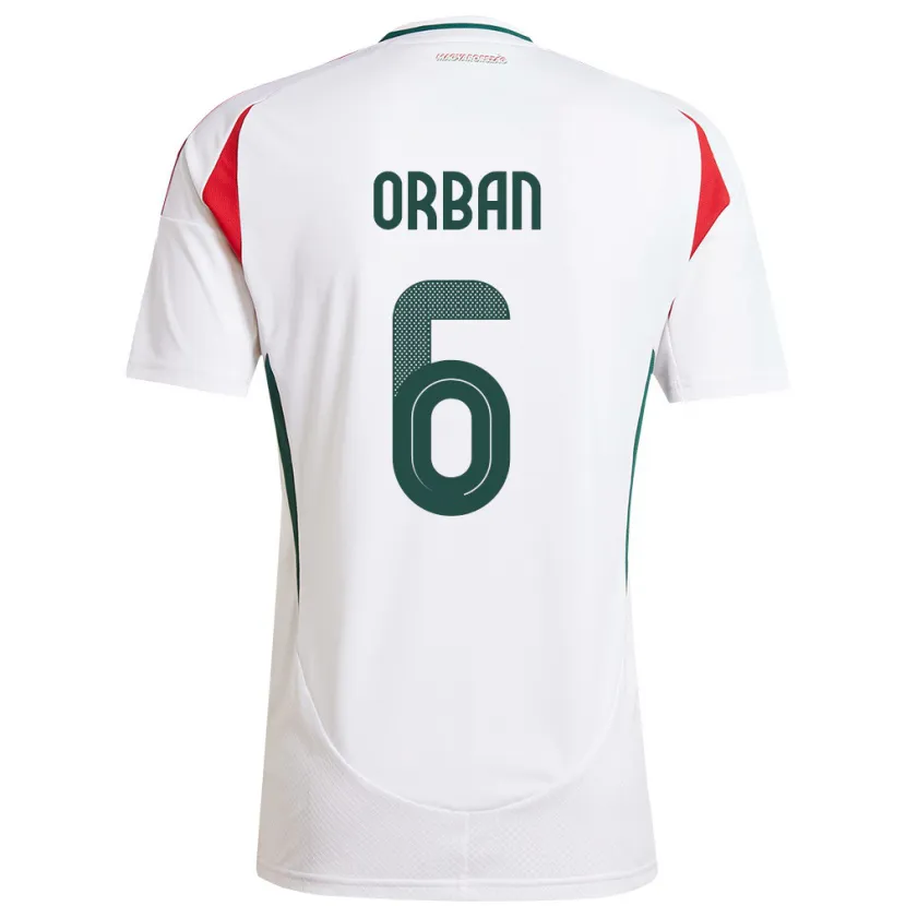 Danxen Criança Camisola Hungria Willi Orbán #6 Branco Alternativa 24-26 Camisa