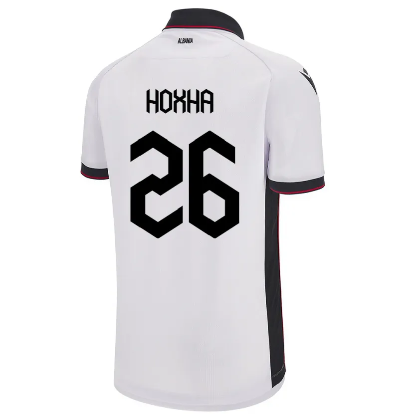 Danxen Criança Camisola Albânia Arbër Hoxha #26 Branco Alternativa 24-26 Camisa