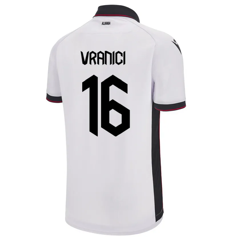 Danxen Criança Camisola Albânia Dean Vranici #16 Branco Alternativa 24-26 Camisa