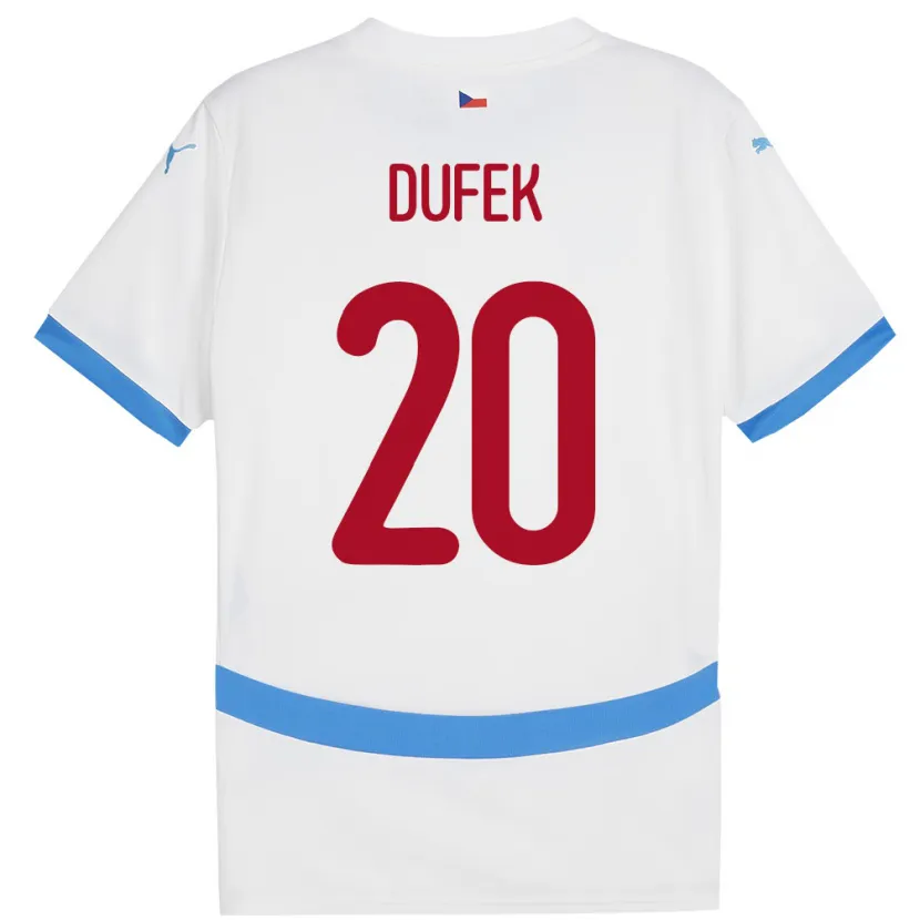 Danxen Criança Camisola República Checa Jakub Dufek #20 Branco Alternativa 24-26 Camisa