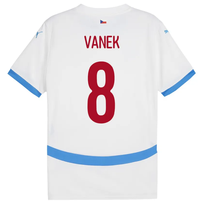 Danxen Criança Camisola República Checa Lukas Vanek #8 Branco Alternativa 24-26 Camisa