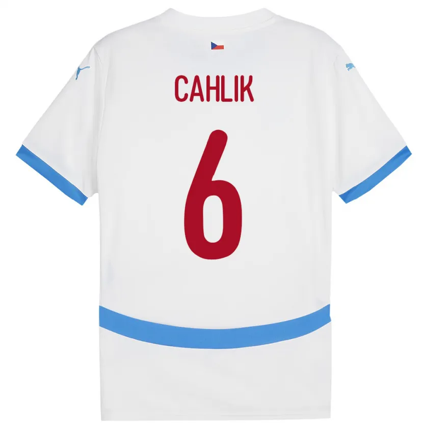Danxen Criança Camisola República Checa Jakub Cahlik #6 Branco Alternativa 24-26 Camisa