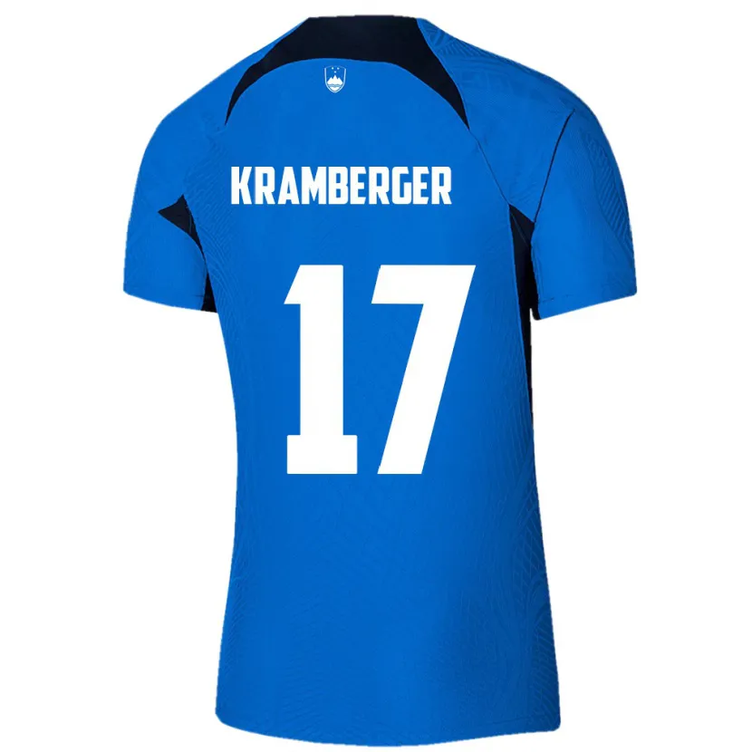 Danxen Criança Camisola Eslovênia Enej Kramberger #17 Azul Alternativa 24-26 Camisa