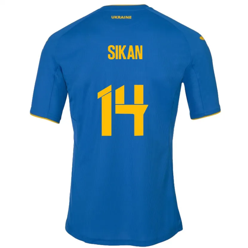 Danxen Criança Camisola Ucrânia Danylo Sikan #14 Azul Alternativa 24-26 Camisa