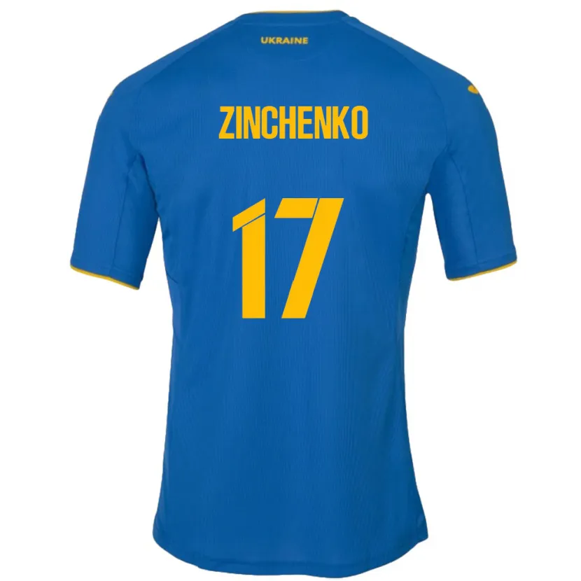 Danxen Criança Camisola Ucrânia Oleksandr Zinchenko #17 Azul Alternativa 24-26 Camisa