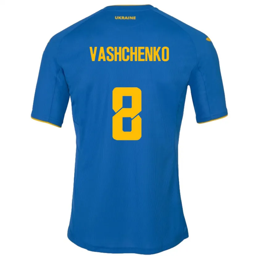 Danxen Criança Camisola Ucrânia Daniil Vashchenko #8 Azul Alternativa 24-26 Camisa