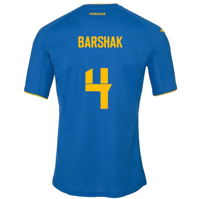 Danxen Criança Camisola Ucrânia Maksym Barshak #4 Azul Alternativa 24-26 Camisa