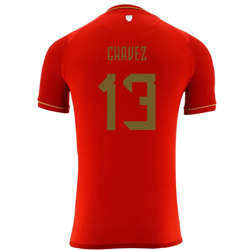 Danxen Criança Camisola Bolívia Lucas Chávez #13 Vermelho Alternativa 24-26 Camisa