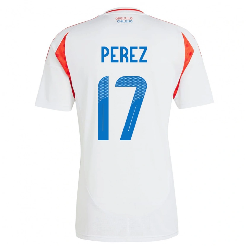 Danxen Criança Camisola Chile César Pérez #24 Branco Alternativa 24-26 Camisa