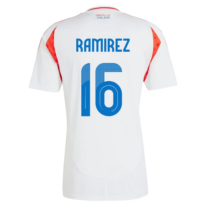 Danxen Criança Camisola Chile Vicente Ramírez #16 Branco Alternativa 24-26 Camisa