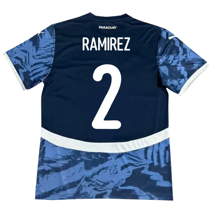 Danxen Criança Camisola Paraguai Iván Ramírez #2 Azul Alternativa 24-26 Camisa