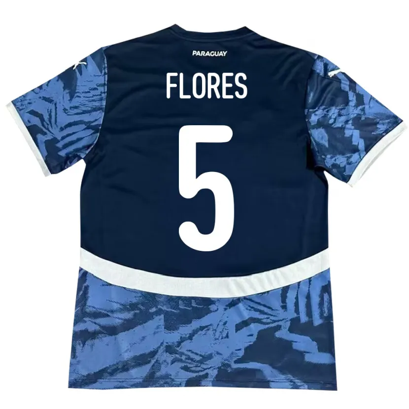 Danxen Criança Camisola Paraguai Gilberto Flores #5 Azul Alternativa 24-26 Camisa