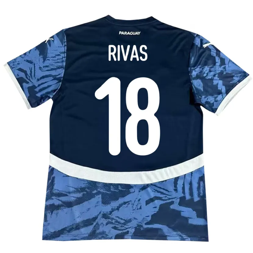 Danxen Criança Camisola Paraguai Daniel Rivas #18 Azul Alternativa 24-26 Camisa