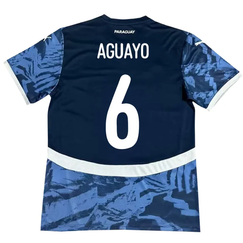 Danxen Criança Camisola Paraguai Ángel Aguayo #6 Azul Alternativa 24-26 Camisa