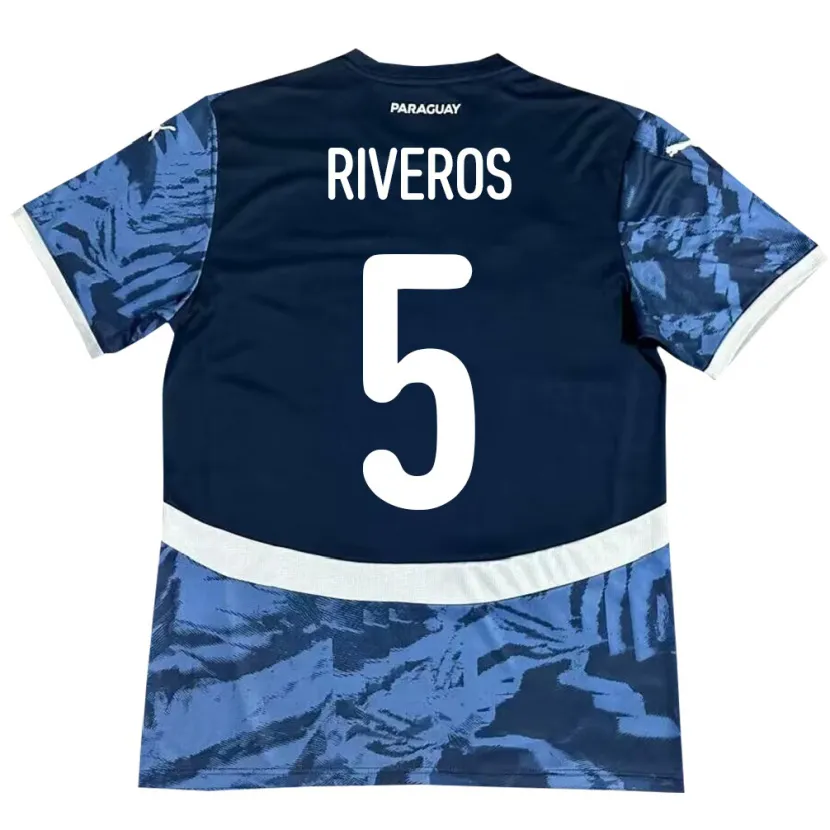 Danxen Criança Camisola Paraguai Verónica Riveros #5 Azul Alternativa 24-26 Camisa