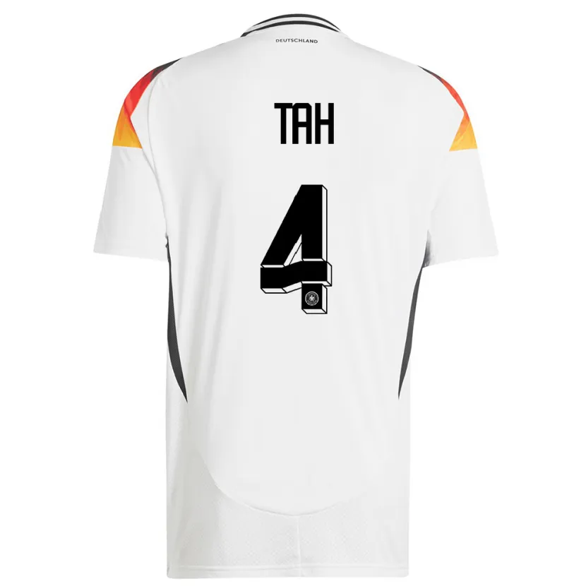 Danxen Homem Camisola Alemanha Jonathan Tah #4 Branco Principal 24-26 Camisa