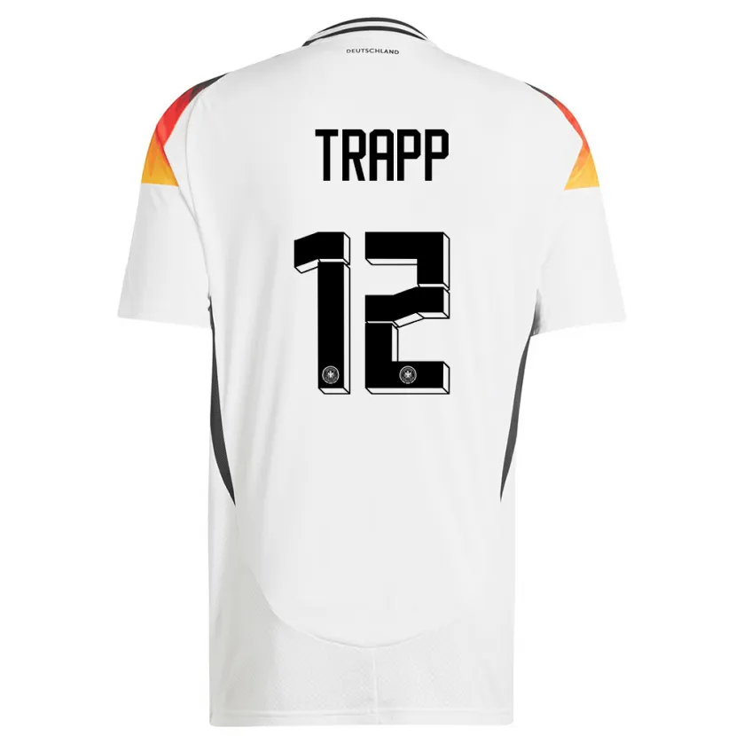 Danxen Homem Camisola Alemanha Kevin Trapp #12 Branco Principal 24-26 Camisa