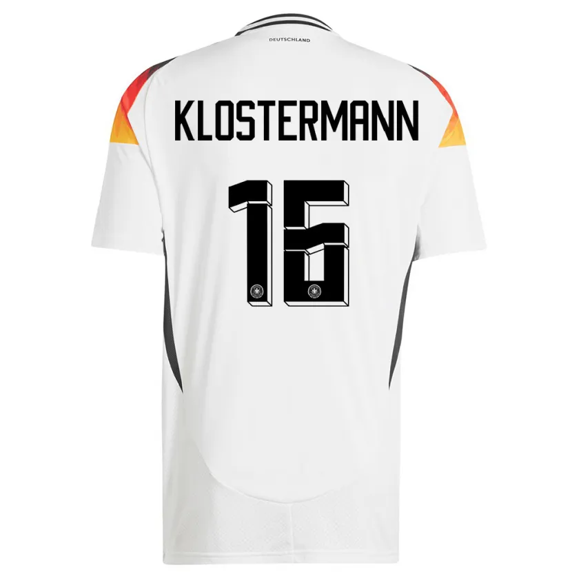 Danxen Homem Camisola Alemanha Lukas Klostermann #16 Branco Principal 24-26 Camisa