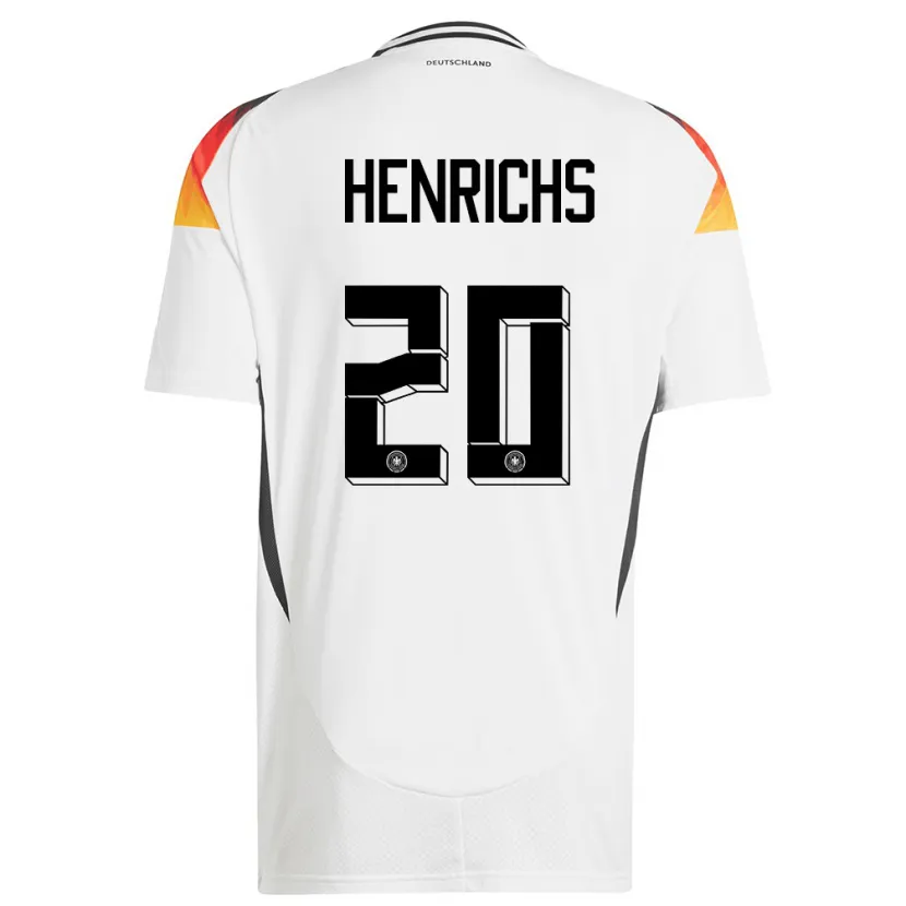 Danxen Homem Camisola Alemanha Benjamin Henrichs #20 Branco Principal 24-26 Camisa