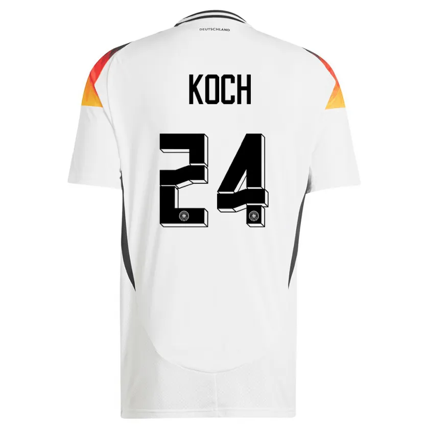 Danxen Homem Camisola Alemanha Robin Koch #24 Branco Principal 24-26 Camisa