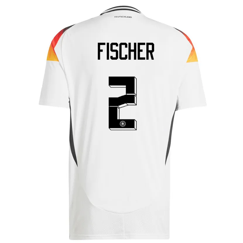 Danxen Homem Camisola Alemanha Kilian Fischer #2 Branco Principal 24-26 Camisa