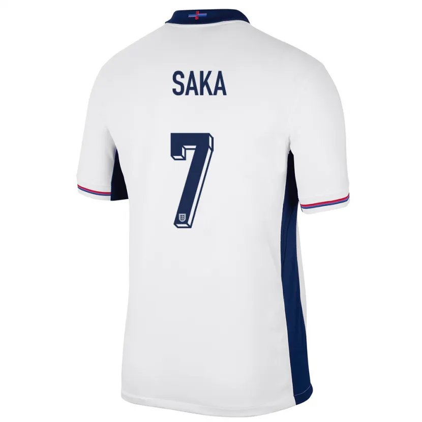 Danxen Homem Camisola Inglaterra Bukayo Saka #7 Branco Principal 24-26 Camisa