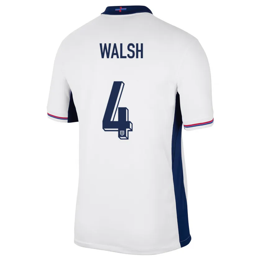 Danxen Homem Camisola Inglaterra Keira Walsh #4 Branco Principal 24-26 Camisa