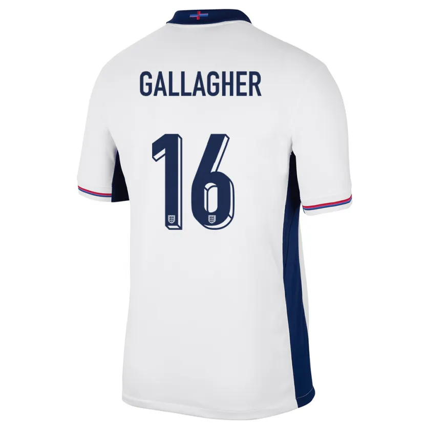 Danxen Homem Camisola Inglaterra Conor Gallagher #16 Branco Principal 24-26 Camisa