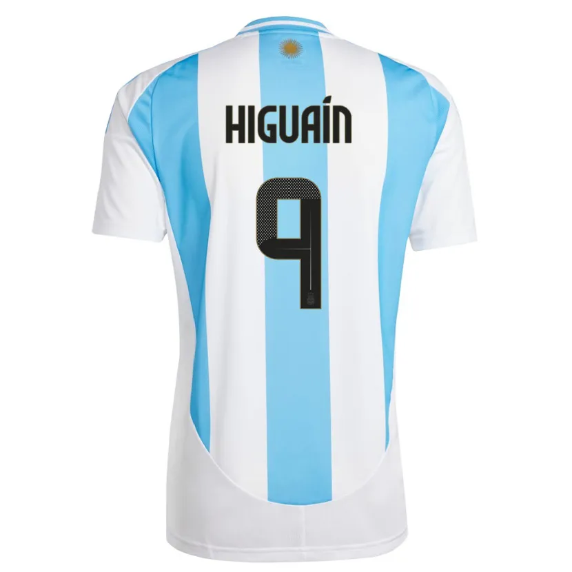 Danxen Homem Camisola Argentina Gonzalo Higuain #9 Branco Azul Principal 24-26 Camisa