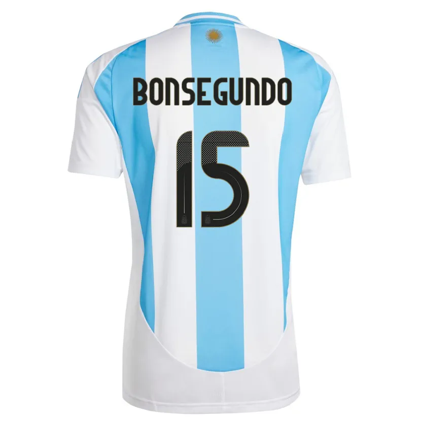 Danxen Homem Camisola Argentina Florencia Bonsegundo #15 Branco Azul Principal 24-26 Camisa